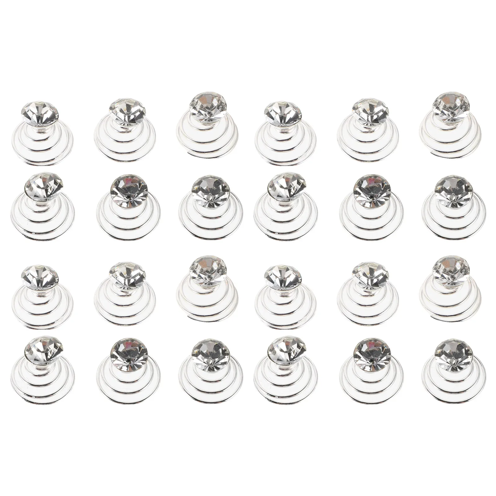 

24 Pcs Diamond-inspired Spiral Hair Clip Bridesmaid Claw for Women Clips Accessories Iron Decorative