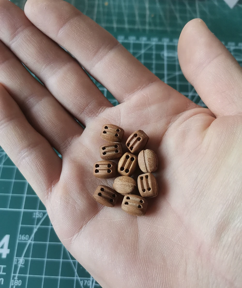 Ancient Ship Model Luxury Aaccessories High-Quality Pear Wood Double Pulleys Sailboat Fitting DIY Hobby Making Tool 10pcs/Set