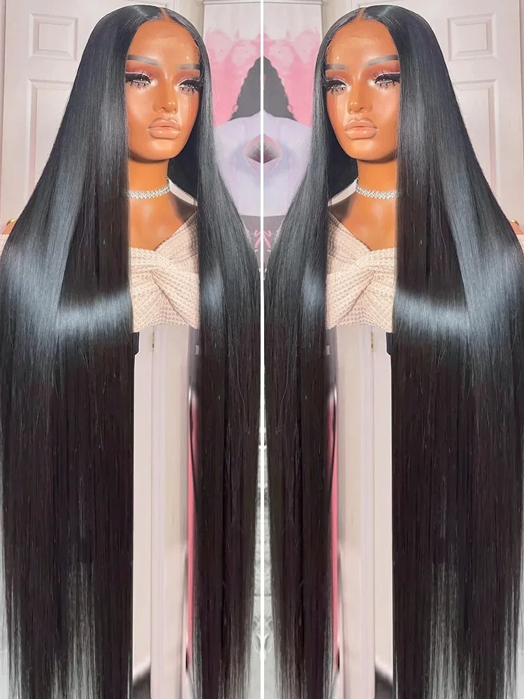 250% Straight 13x6 Lace Front Human Hair Wigs 30 40 Inch HD Transparent 5x5 Closure 13x4 Lace Frontal Wigs Remy Hair Wig