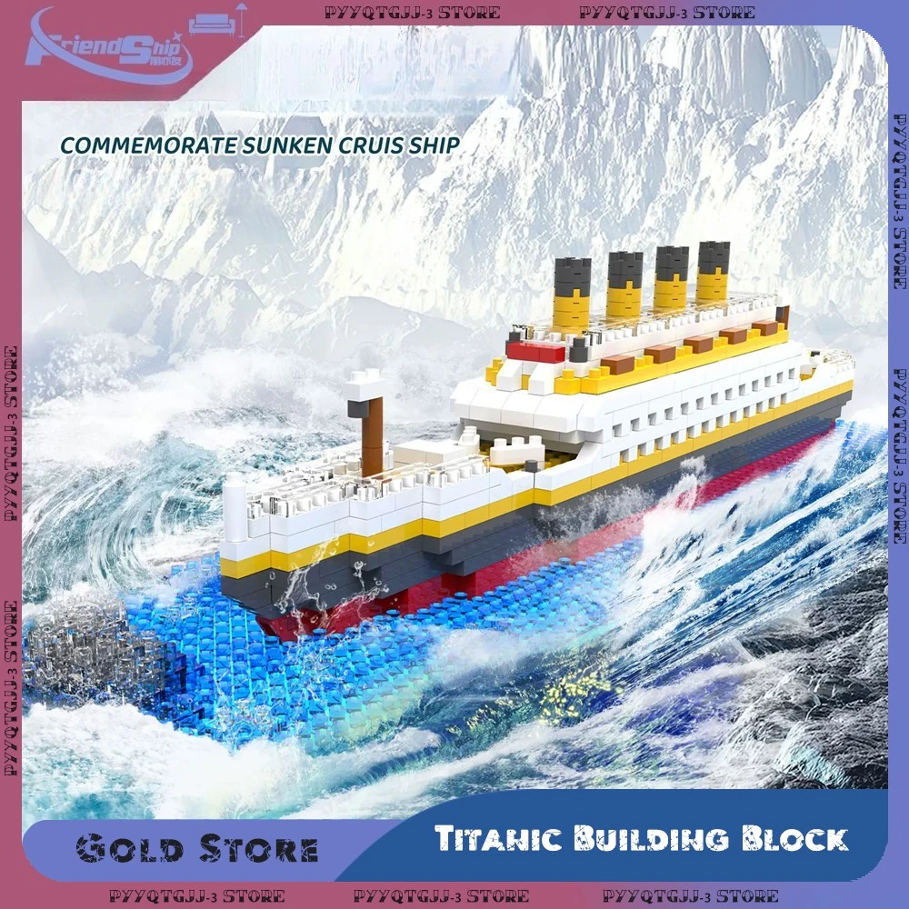 

Titanic Building Blocks Cruise Ship Luxury Iceberg Mini Assemble Bricks Model City DIY Model Bricks Toys For Children Adult Gift