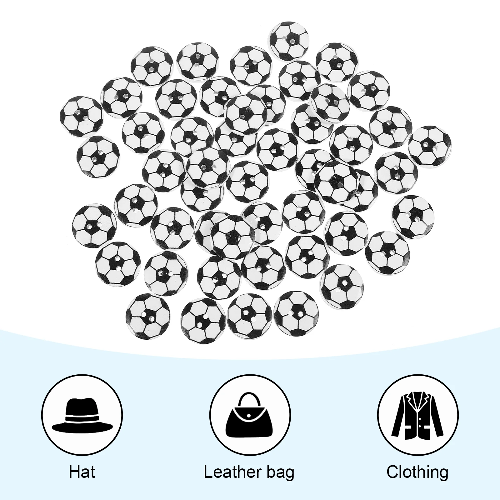

50pcs Football Shaped Wooden Buttons Diy Sewing Crafts For Clothing Hats Bags Accessories Decorative Craft Buttons