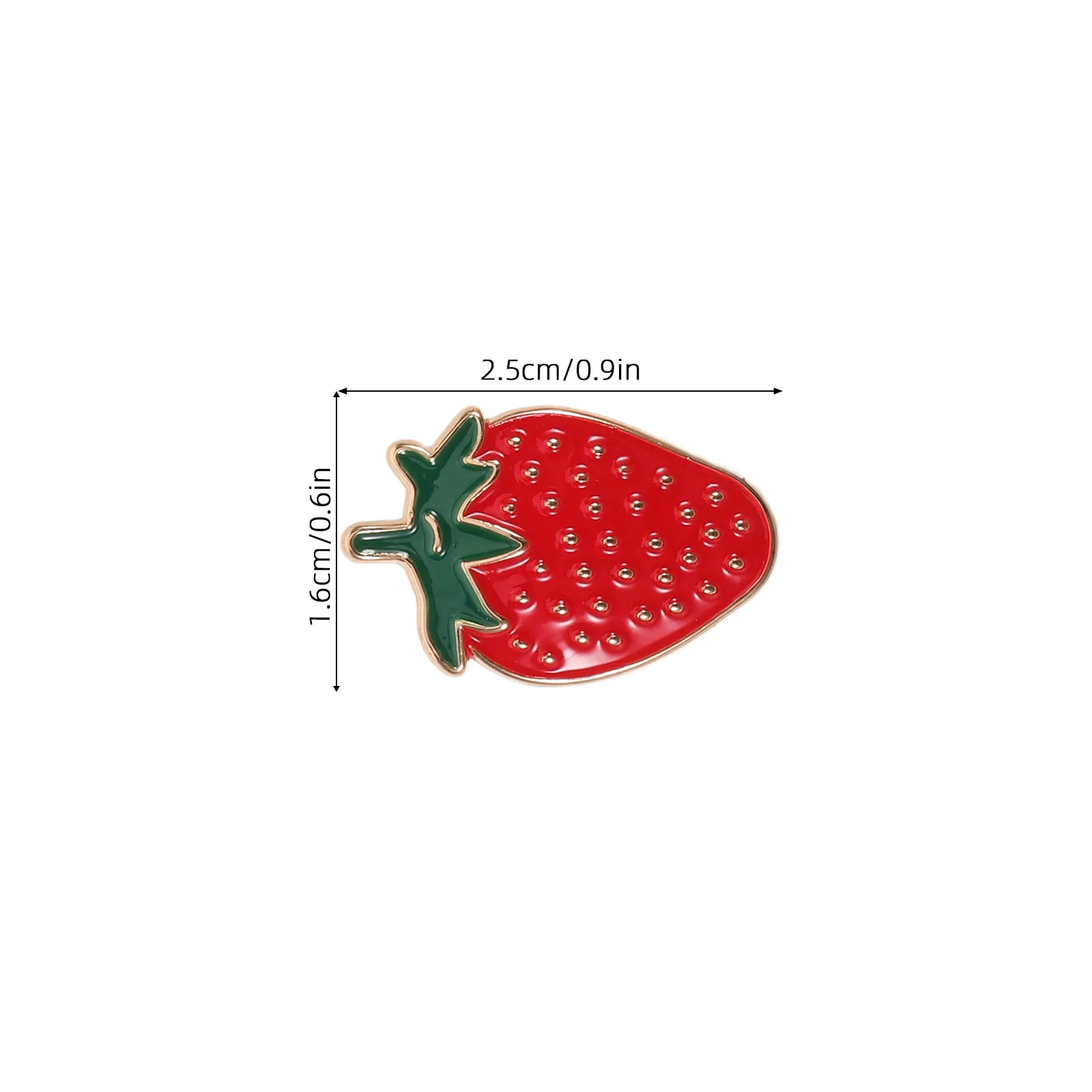 6Pcs Strawberry Lapel Pins Red Enamel Fruit Brooch Set Cute Small Badges for Girls Women School Backpack Hat Scarf