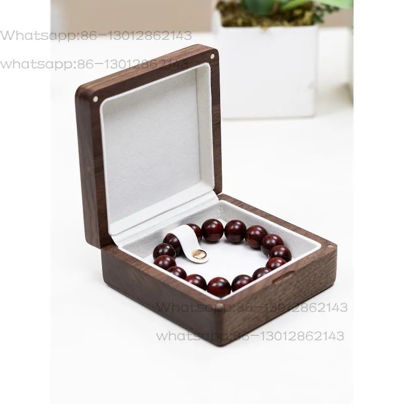 black walnut solid wood jewelry box, bracelet storage box, whole wood engraved jewelry box.