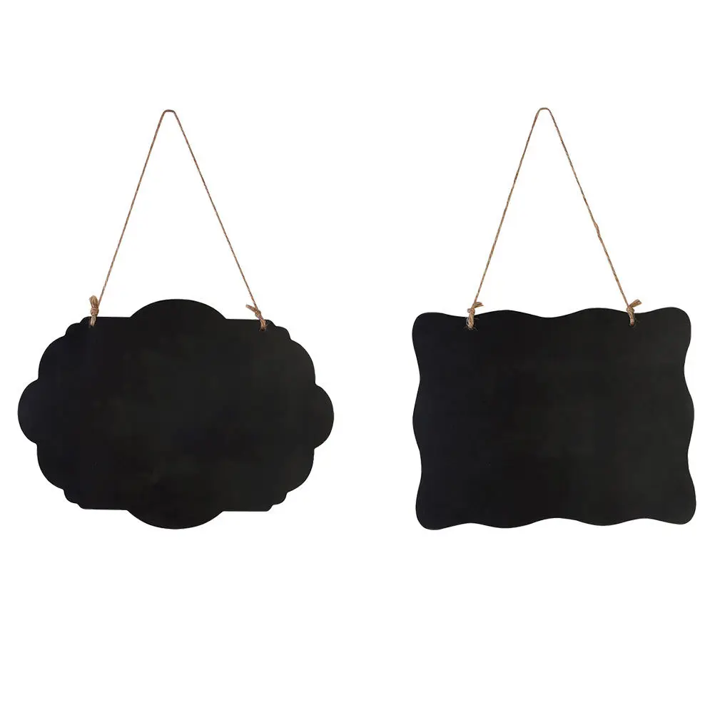 2 قطعة سبورة خشبية معلقة صغيرة مزدوجة الجوانب لوحة رسم محمولة لتقوم بها بنفسك لوحة مذكرة للكتابة التعليمية سبورة صغيرة #3