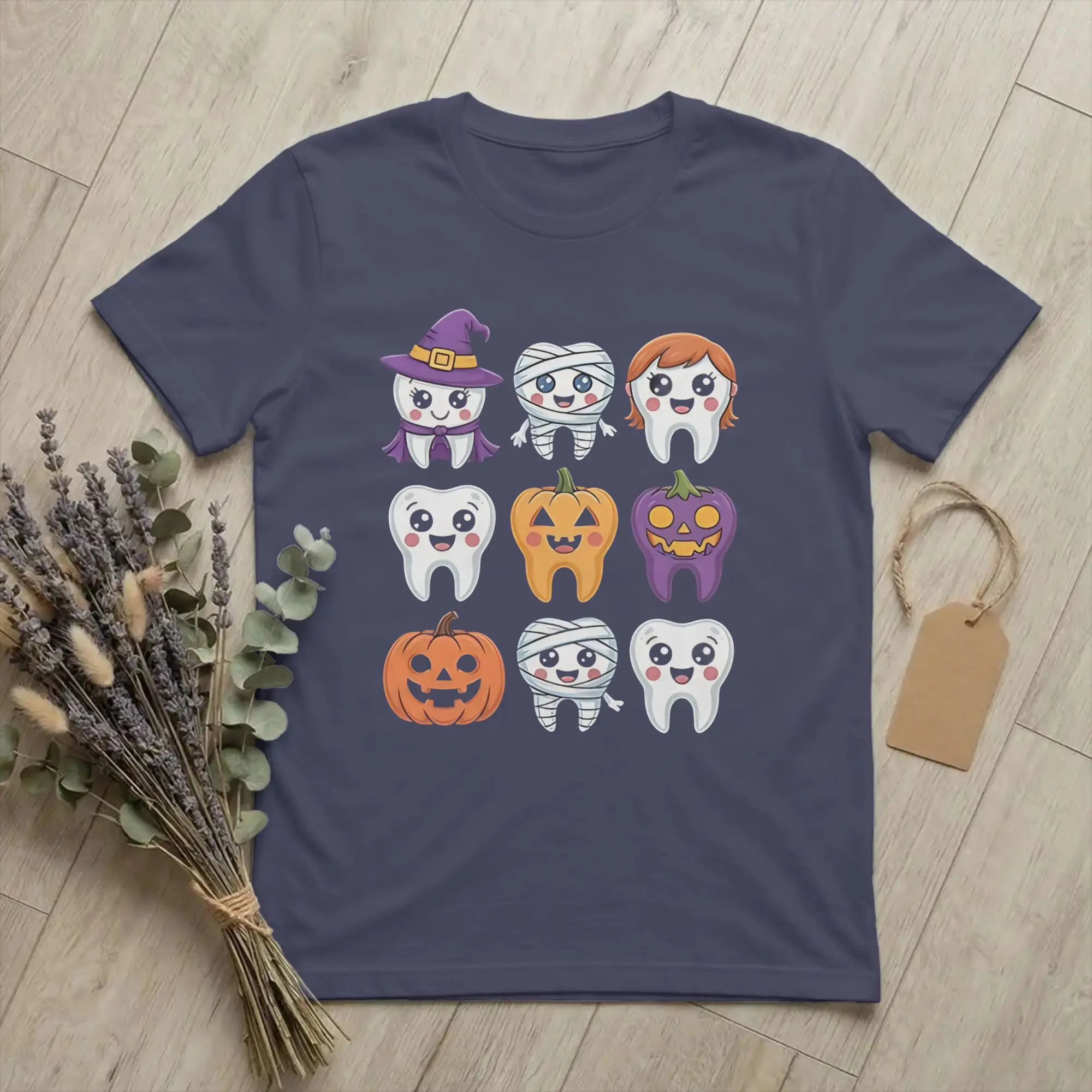 Ullzang Tooth Characters Dentist  T Shirt Men Cotton Short Sleeve Cartoon Teeth Helloween Round Neck Summer Top Tee