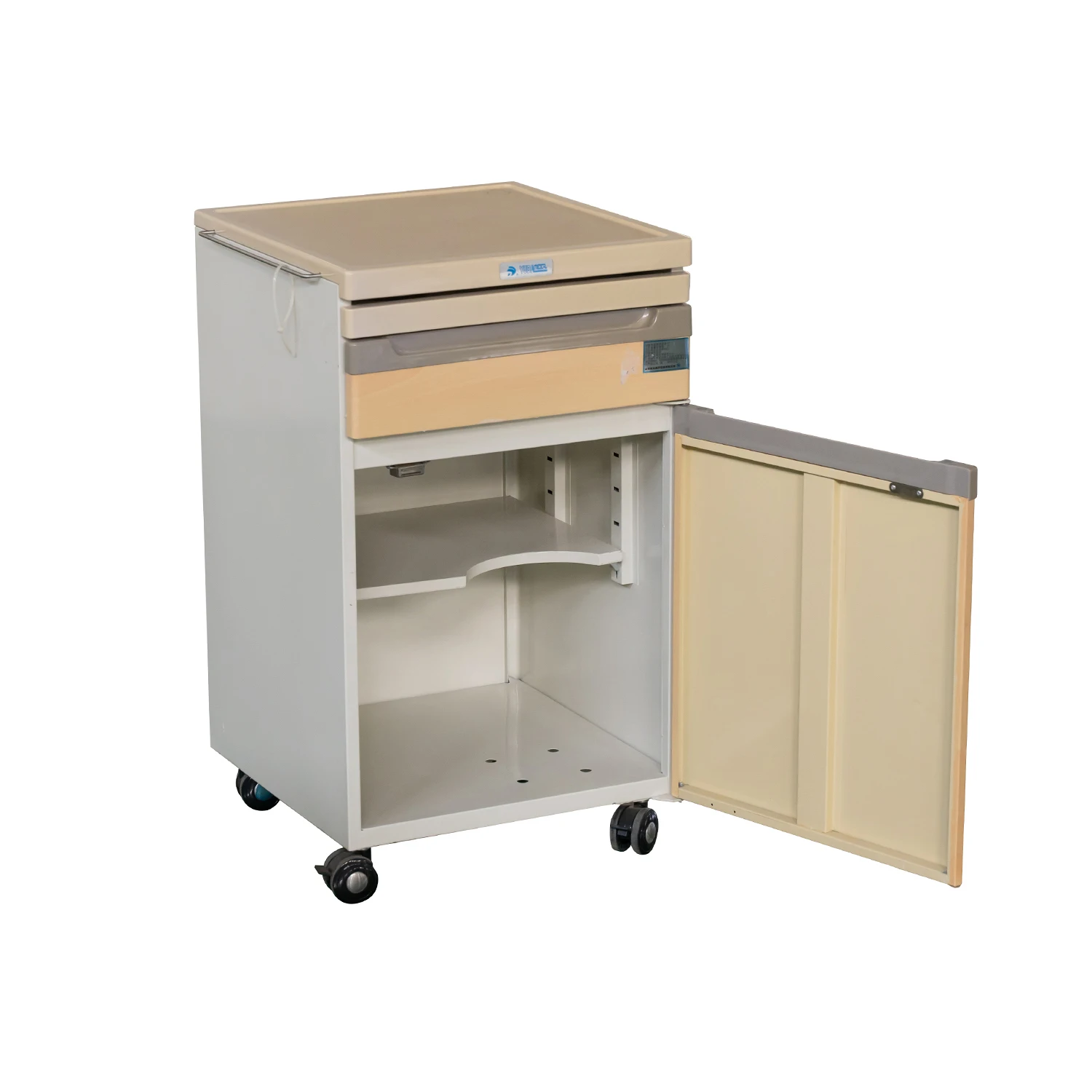 Hospital ABS Bedsides Tables Hospital Furniture Medicine Bedside Cabinet Portable ABS Plastic Medical Cabinet for Patient Room