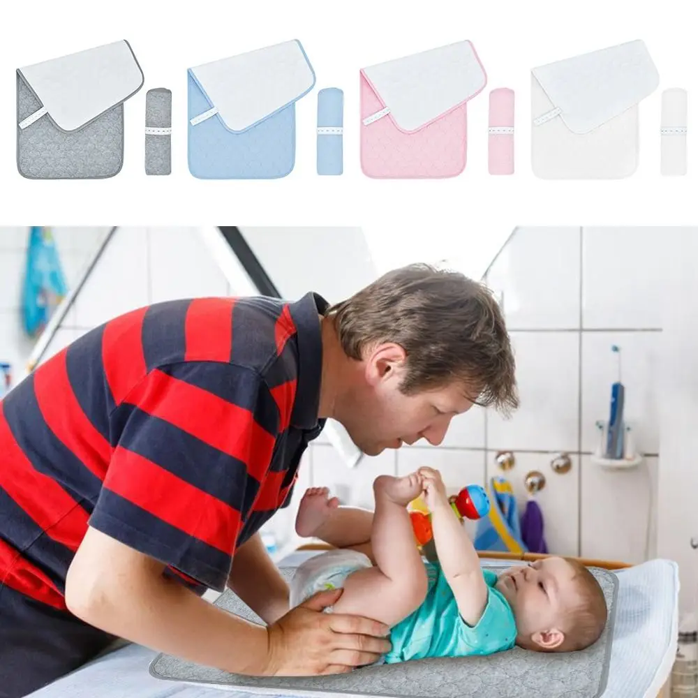 Cambiador de pañales plegable para bebé, cojines cambiadores de pañales reutilizables y transpirables, cambiador impermeable antideslizante acolchado para bebé