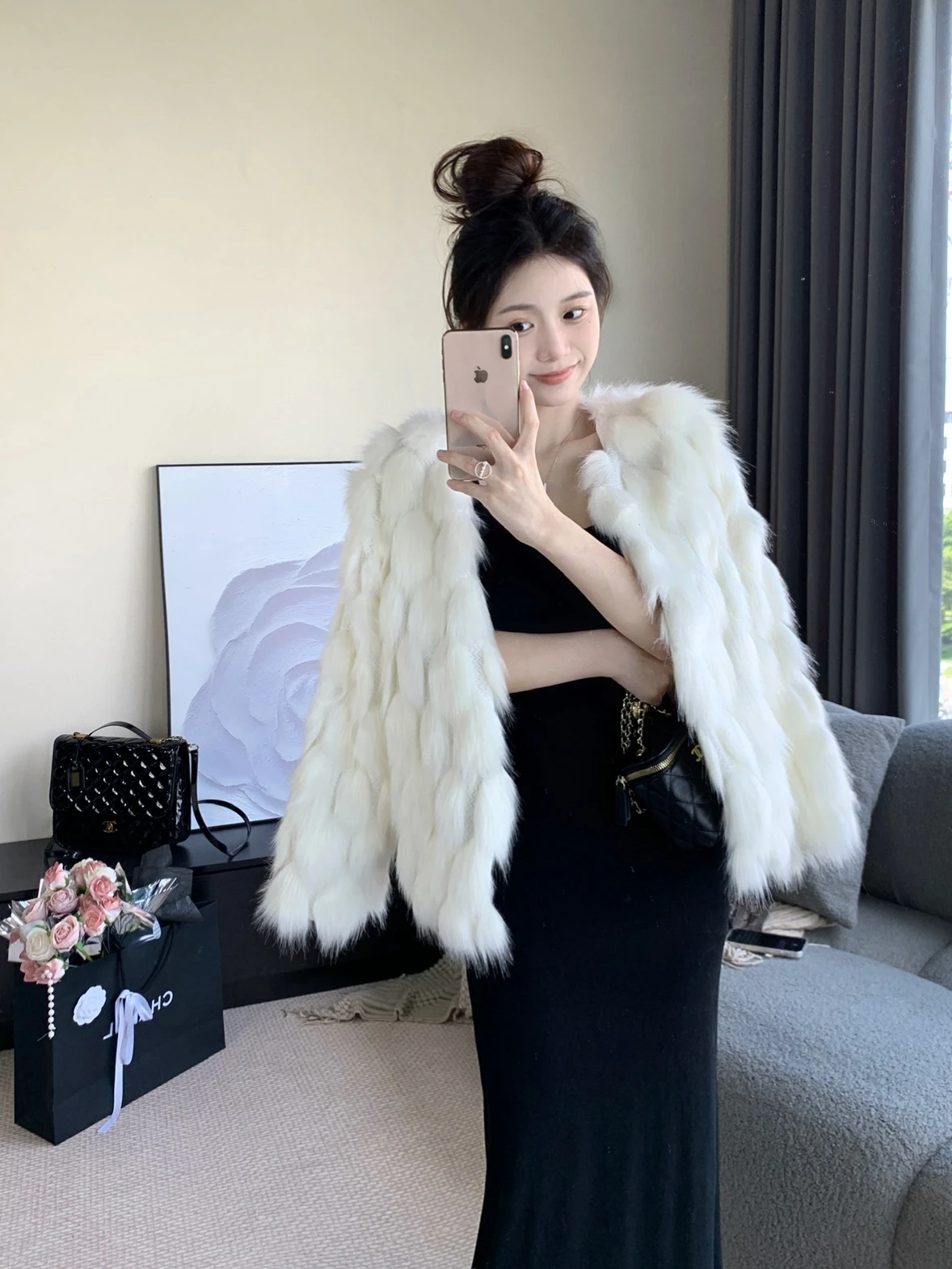 

Beloved Thousand Misses Light Maturi Sle Lady Ele Fake Fur Patchwork Coat Gentle Aosphere Top Women's Faion