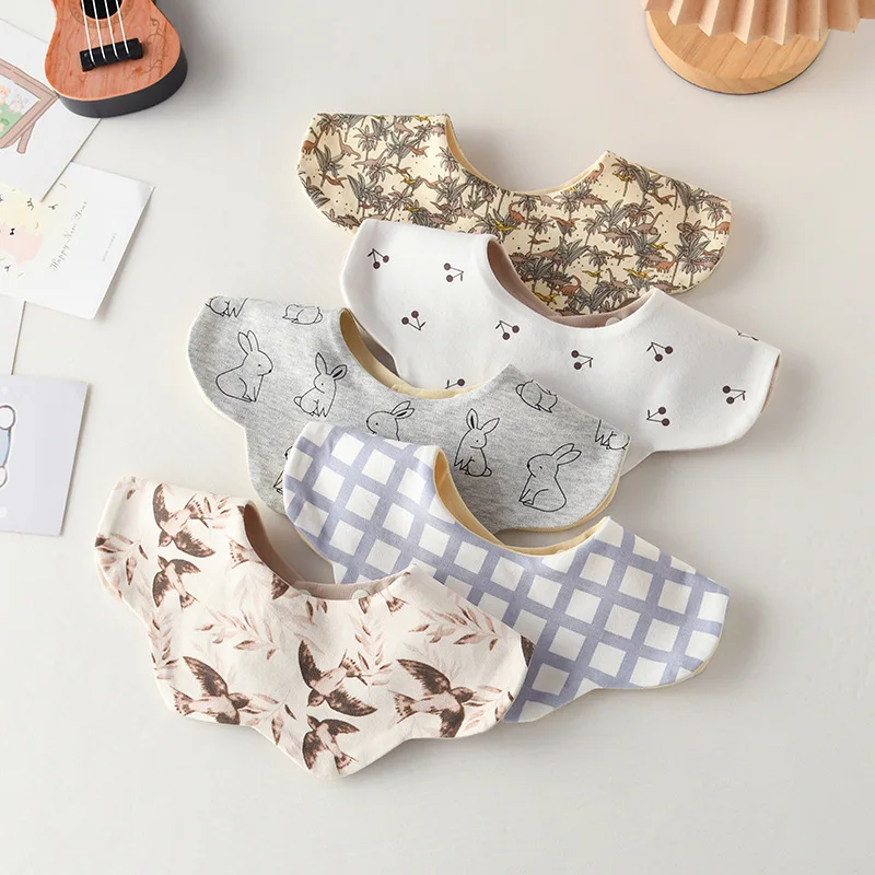 1 pçs novo algodão bonito babador de alimentação do bebê crianças dois lados utilizável saliva toalha macio pano de arroto para recém-nascidos da criança crianças babadores