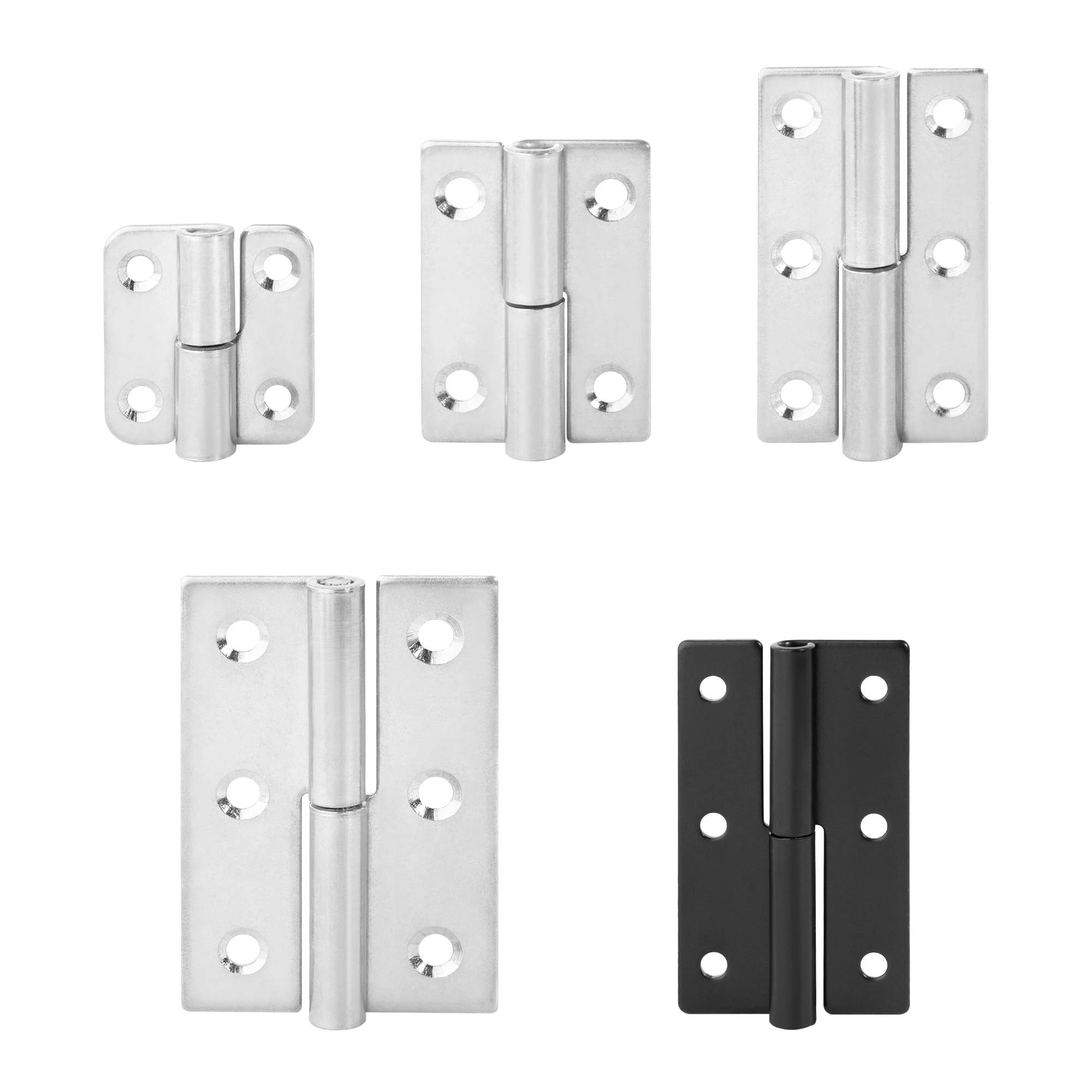 2PCS Stainless Steel Detachable Hinge 270 Degree Black Removable Lift Off Hinges for Kitchen Cabinet Cupboard Furniture Door