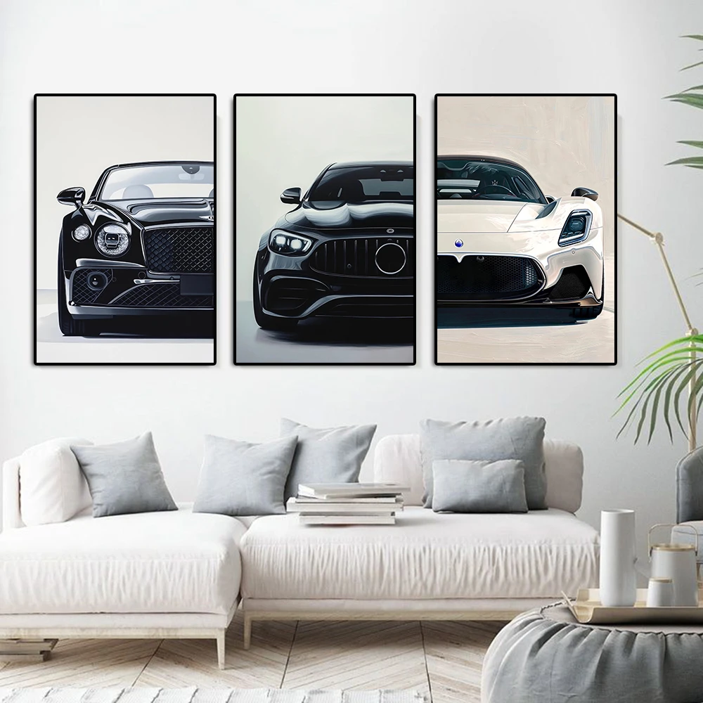 Supercar Senna Graffiti Canvas Painting Luxury Racing Aventador Poster Fashion P1 Sports Car Wall Art Gaming Room Home Decor