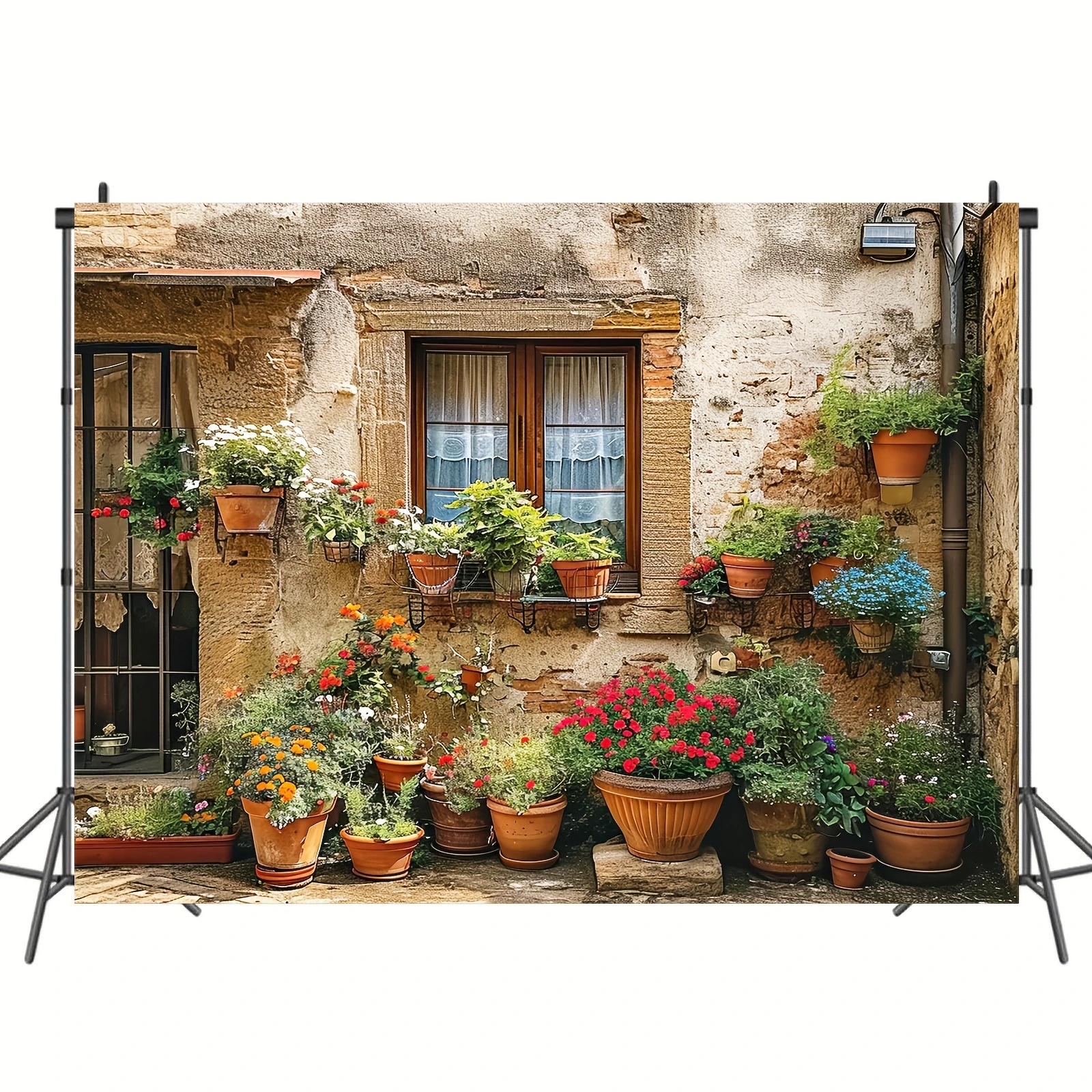 1pc Italien Toskana Straße alte Mauer blume Hintergrund Fotografie Italien Altstadt mittelalter liche Architektur Sommer Hintergrund Hochzeit