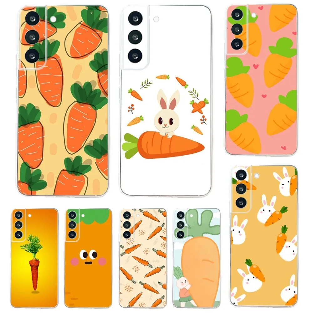 

Vegetable Carrot Phone Case For Samsung Galaxy A71,70,52,51,40,31,A50,30S,21S,Note20ultra Transparent Cover