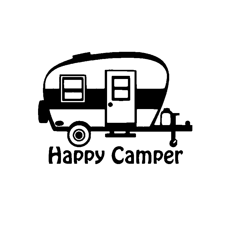 

Cartoon Creative Art Happy Camper Camping Car Sticker Automobiles Exterior Accssories Vinyl Decals for BMW VW Audi Gti Skoda