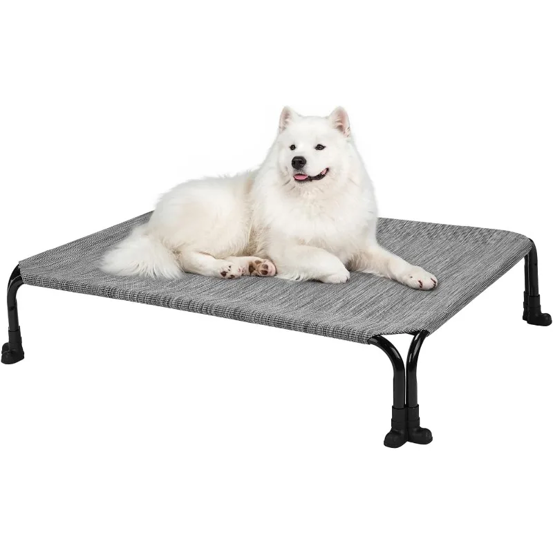 Elevated Dog Bed, Cooling Raised Dog Bed, Outdoor Dog Bed with Non-Slip Dual-Boot Feet, Durable Breathable Teslin Mesh