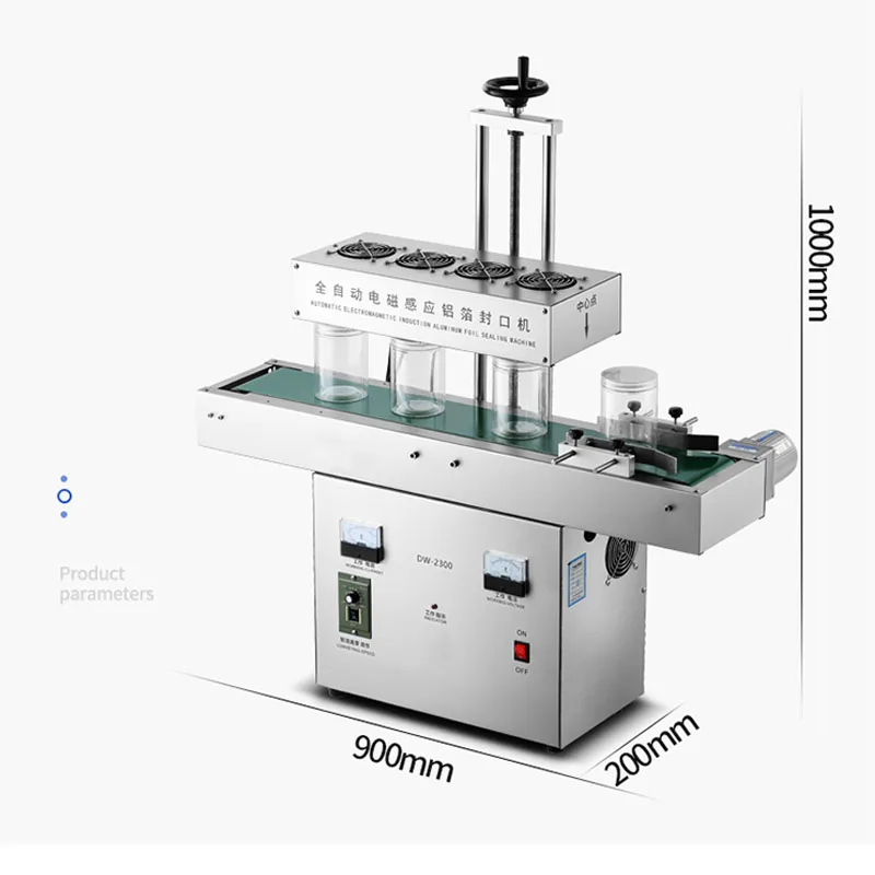 Máquina de empacotamento plástica da garrafa de óleo da gaxeta da folha de alumínio da máquina da selagem da folha da indução eletromagnética automática