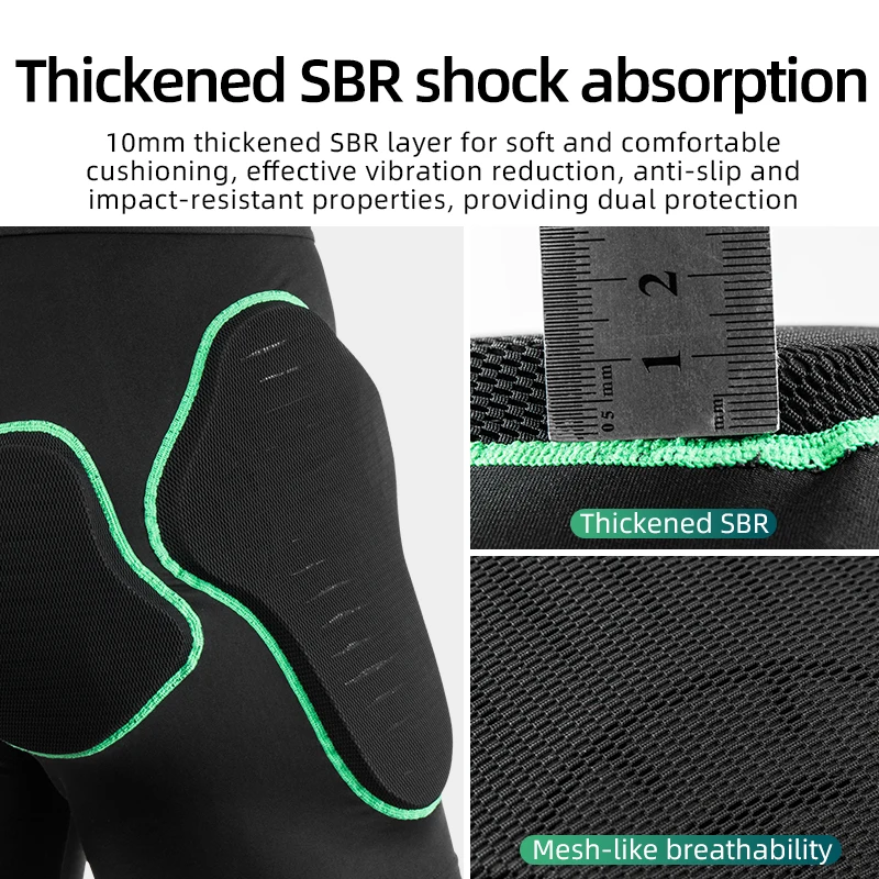 ROCKBROS Protective Padded Shorts Hip Butt Safety Protection Tailbone Shock Absorption Skiing Snowboard Skating Sports Underwear