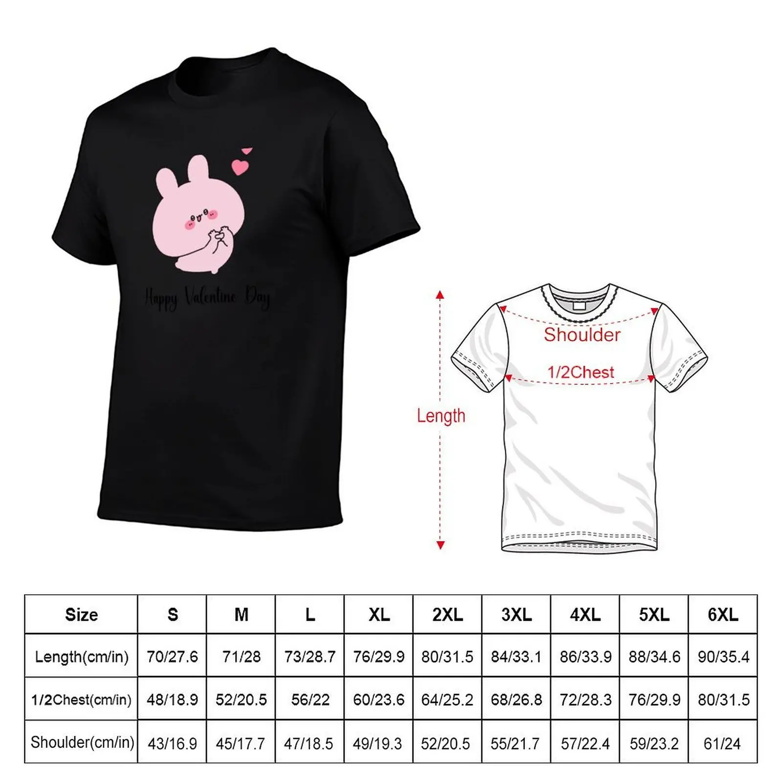 shirts men graphic Cute man man g valentine - shirt day t t Happy Heartwarming, Asamimichan for Valentine T-Shirt Bunny