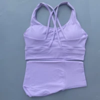 Solid Color gym bike Yoga Set short Legging +cross sport bra Tracksuit  Athletic Women Gym Suit Comprehensive Training Jogging - Image 4