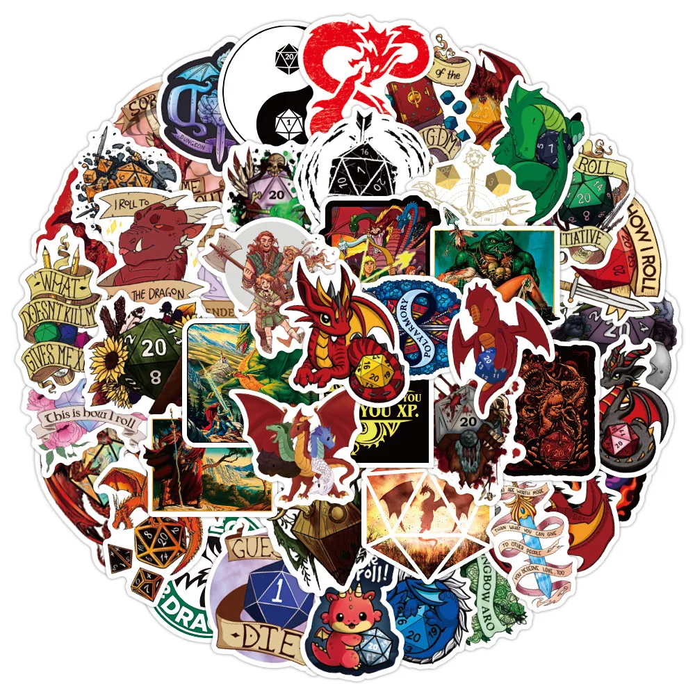 50PCS Dungeons & Dragons 2 Stickers - Ideal for Notebook, Luggage & DIY Decor RecordingYourLife Store