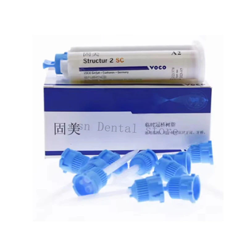  VOCO Dental Material Temporary Crown Bridge Resin 75g Self Curing Type Mixing Head Embedded Gun Mixing Filling Material