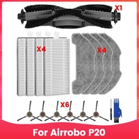 For Airrobo P20 Robot Vacuum Cleaner Main Side Brushes HEPA Filters Mop Cloth Dust Bags Replacement Parts