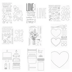 Valentine's Day Easter Clear Stamps Cutting Dies Scrapbooking for January 2023 New Paper Making Embossing Frames Card Set