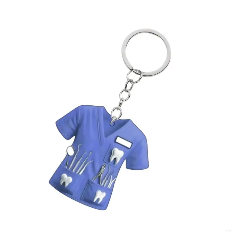 

G99F Nurse Costume Keychain Car Mirror Hanging Decoration Adjustable Rope Durability Acrylic Gift for Medicine Professional