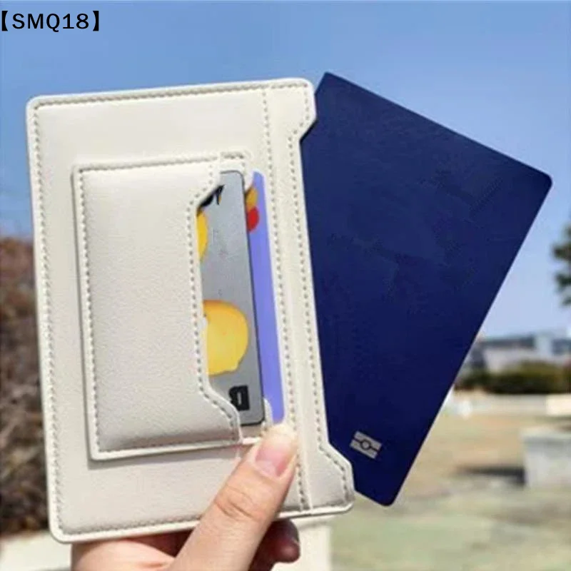 Simple Solid Color Passport Cover Multifunctional PU Leather Card Holder Passport Clip Airplane Check-in Ticket Folder【SMQ】