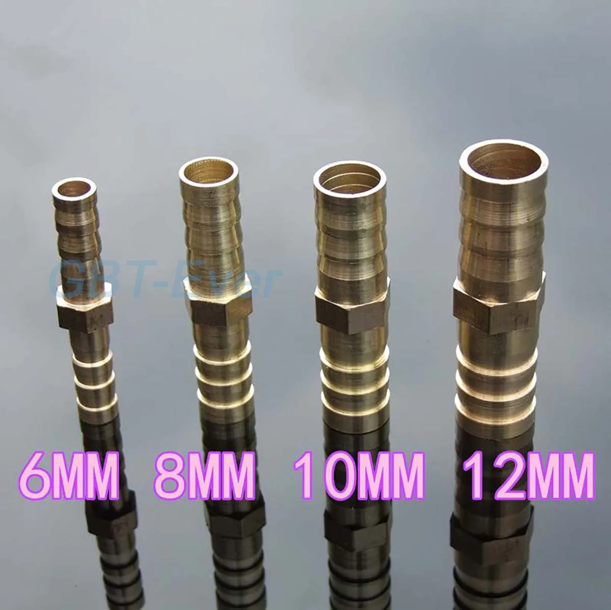 

2Pcs Brass Straight Fittings 2 Way Connectors 6mm 8mm 10mm 12mm Pneumatic Water Hose Copper Pagoda Water Tube Pipe Fittings