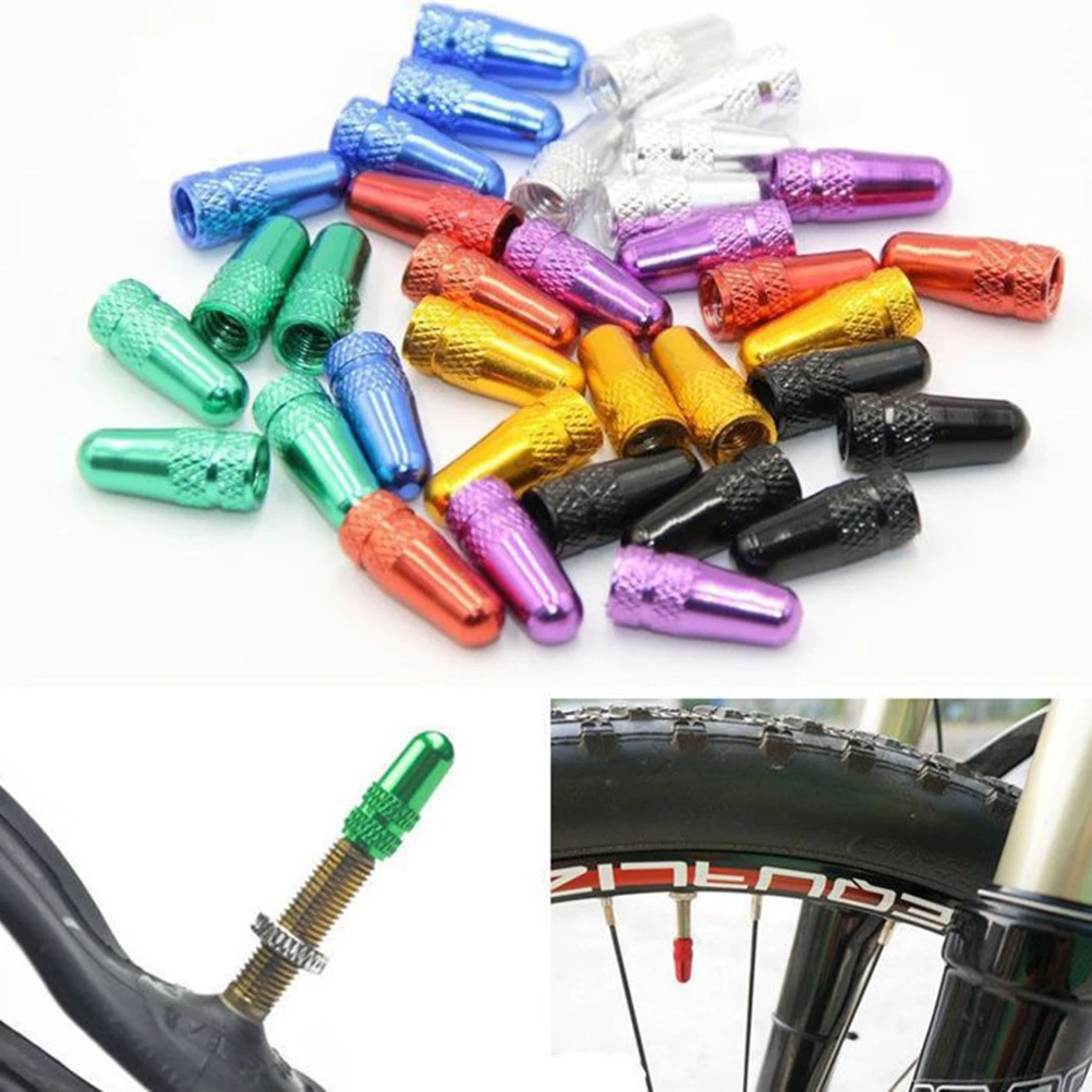 

4pcs Aluminum Alloy Valve Stem Caps For Road Bike Bicycle Tire Dust Covers Anodized Anti-Rust Decorative Fit All Bikes