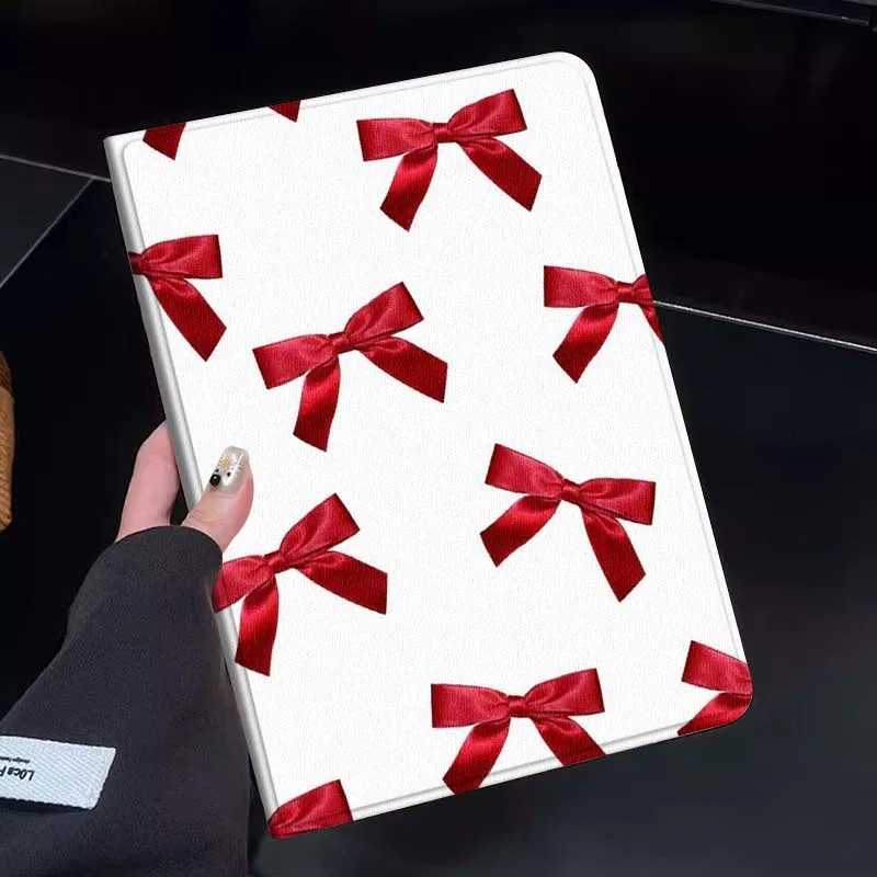 

Чехол для планшета с украшением в виде красной ленты и банта для Huawei Honor MatePad MediaPad Air 5 6 7 11 V6 V7 V8 V9 X9 X8 T10 T10s C5e T5, подарок