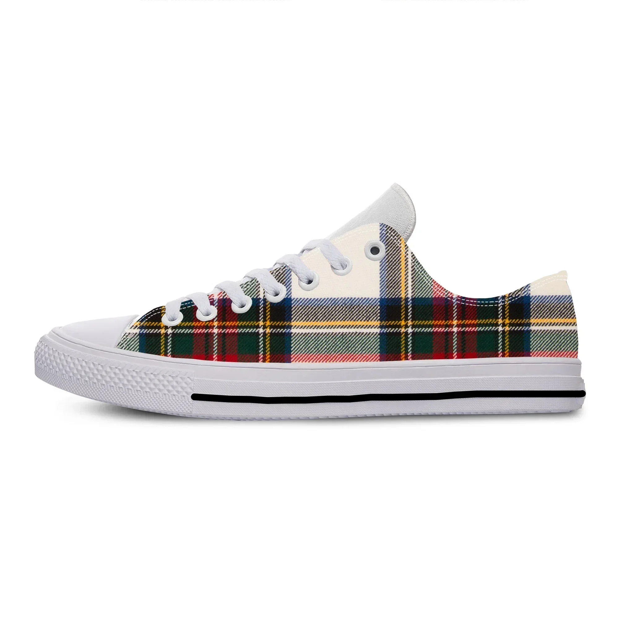 Hot Scottish Plaid Dress Stewart Tartan Clan Fashion Casual Shoes Lightweight Men Women Sneakers Low Top Breathable Board Shoes view 3