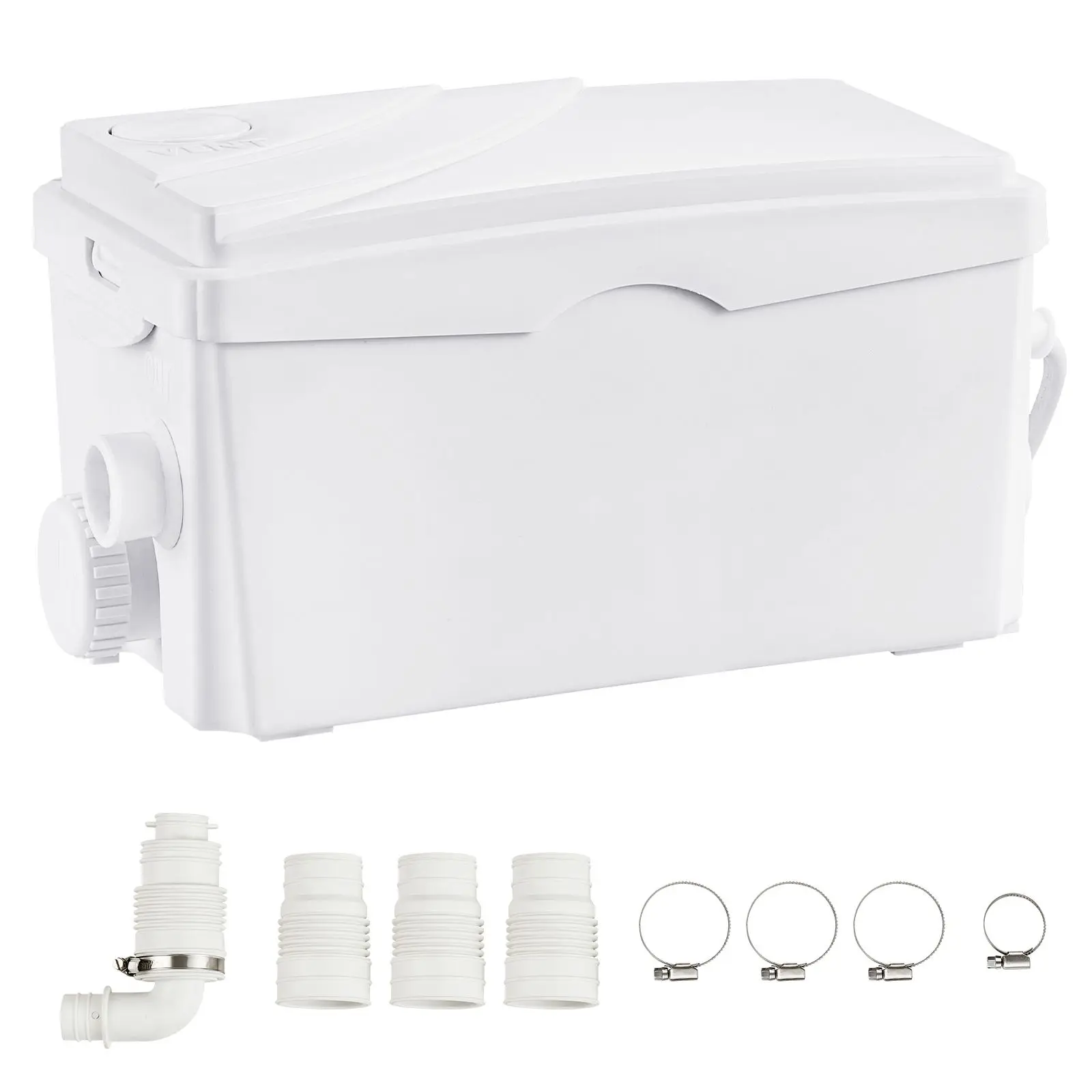 Macerator Pump, 350W, 6000 L/h Flow, 23 ft/7 m Head, Sewerage Sump with 3 Water Inlets for Basement, Kitchen, Sink, Shower