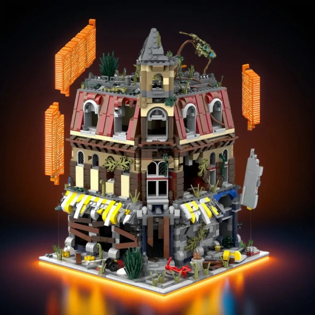 2177pcs MOC Creator Expert Postapocalyptic Caf Corner Model Building Blocks Christmas Gift Creative Collection For Enthusiasts