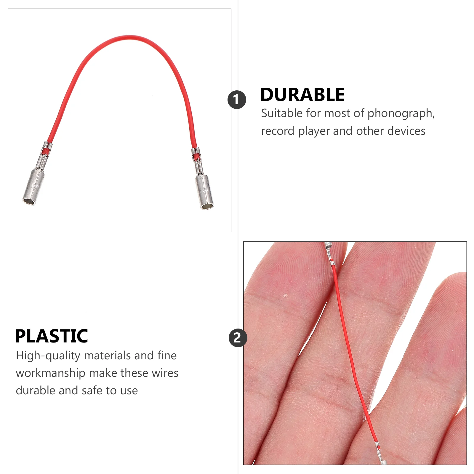 4 ชิ้น Phono สายสายไฟทนทานเครื่องเล่น Coax อุปกรณ์เสริมสแตนเลส