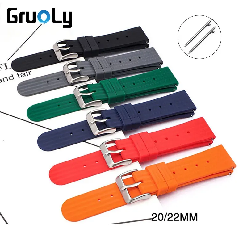 20 مللي متر 22 مللي متر سيليكون حزام ل سايكو البحرية ماستر SKX007 SRP777J1 المواطن الغوص الرياضة سوار المعصم مقاوم للماء حزام الساعات