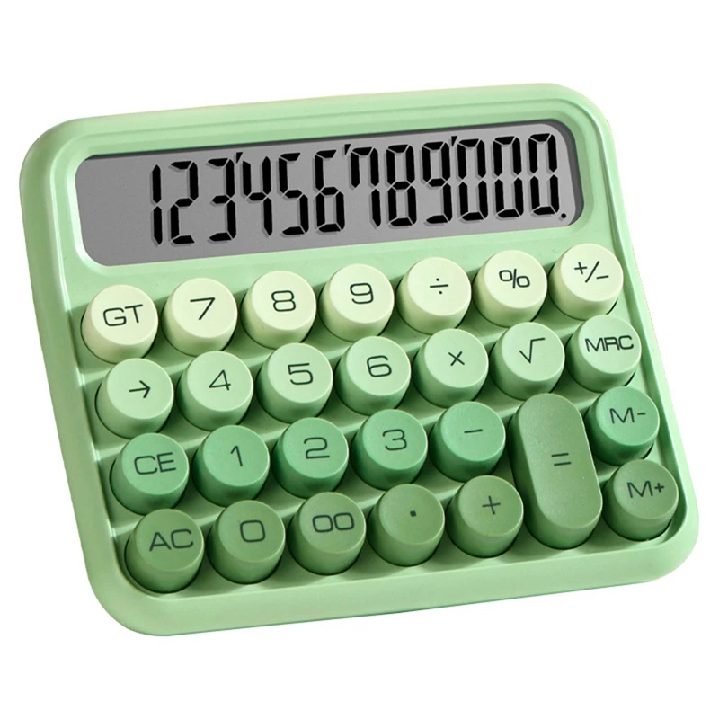 A35Q-Desktop 12 Digit Cute Calculator, Mechanical Switch Design, Large LCD Display Big Button Calculator