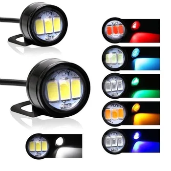 1 زوج DC12V موتور ستروب Led عين النسر ضوء وماض المصباح مع الأقواس النهار تشغيل مصابيح للدراجات النارية الأضواء