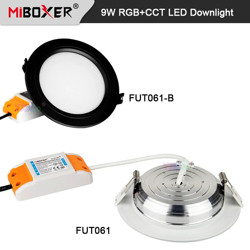 Miboxer 9W RGB+CCT LED Downlight White/Black Smart Ceiling AC 110V 220V Dimmable Panel Light 2.4G RF Remote/APP/Voice control