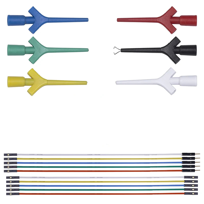 Mini SMD IC z haczykiem sprężynowym zaciski testowe multimetr przewody pomiarowe kabel do analizatora logicznego Adapter programowanie kabel silikonowy 60 V/3A