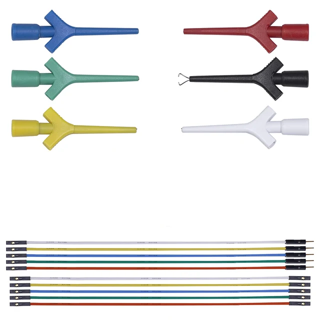 Mini SMD IC z haczykiem sprężynowym zaciski testowe multimetr przewody pomiarowe kabel do analizatora logicznego Adapter programowanie kabel silikonowy 60 V/3A