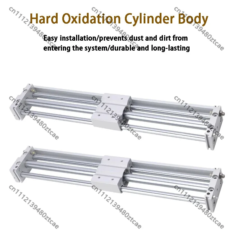 Long Stroke Guided Magnetic Drive Rodless Linear Air Slide Durable Pneumatic Cylinder Bore 6 10 15 25 32 Custom Stroke 100