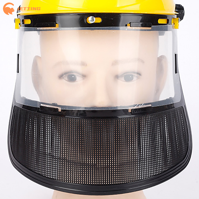  ZENG001 Garden Grass Trimmer Weed Wacker Safety Helmet Hat With Full Face Mesh Mask For Logging Brush Cutter Forestry Protection 