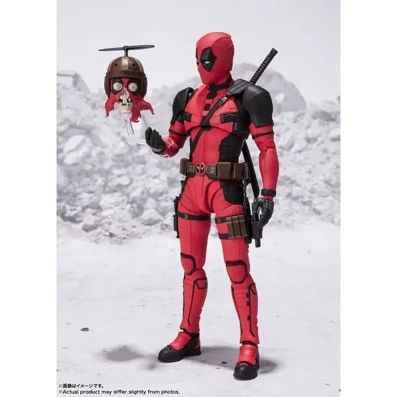 Original BANDAI S.H.Figuarts Deadpool Wolverine figura de Anime juguete figuras de acción muñeca PVC modelo colección niños regalo de cumpleaños