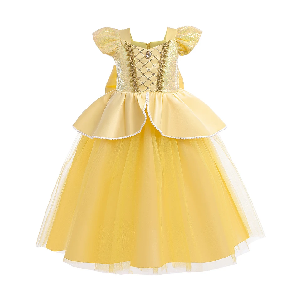 Little Girls New 3 to 10 Years Multiple Styles Costume Kids Short Sleeve Gown Children Rapunzel Layered Princess Cosplay Dresses