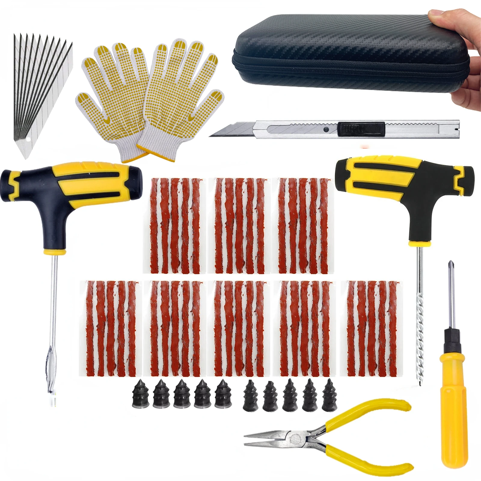 

Набор инструментов для ремонта автомобильных шин, инструмент для верховой езды, прокол автомобиля, велосипеда, игла для гаража, плоскогубцы, вакуумная пленка, гвоздь для хранения товара