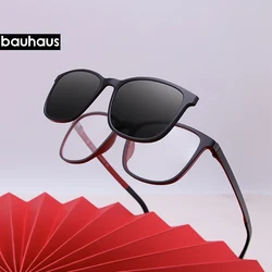 X3197 Myopia Magnetic Clip on Glasses Frame  Optical Prescription Frame Eyeglasses  Rectangle Polarized Magnet Clip Sunglasses