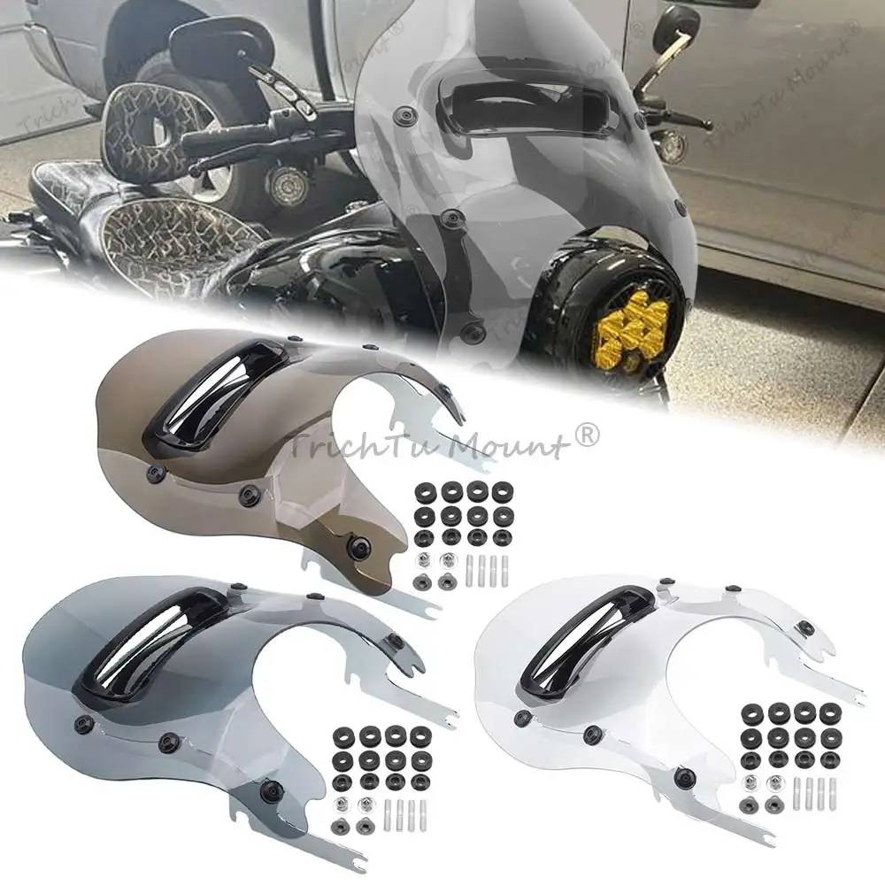 Motorcycle Detachable Windshield Windscreen Wind Deflector +Vent For Harley Road King FLHR/I FLHRC FLHRXS Classic Special 94-22