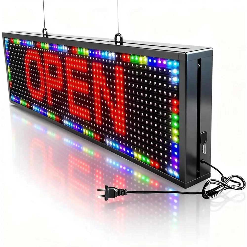 

Светодиодная прокручивающаяся вывеска P10 (26" * 7") с программируемым наружным цифровым дисплеем или электронной табло для бизнеса, управляемая Wii, настраиваемая полноцветная панель